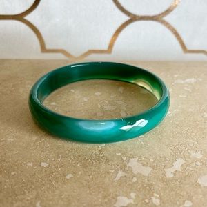 Green faceted Jade bangle bracelet